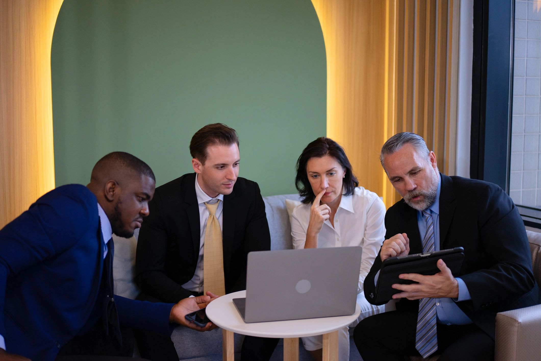 Business team reviewing IT compliance controls