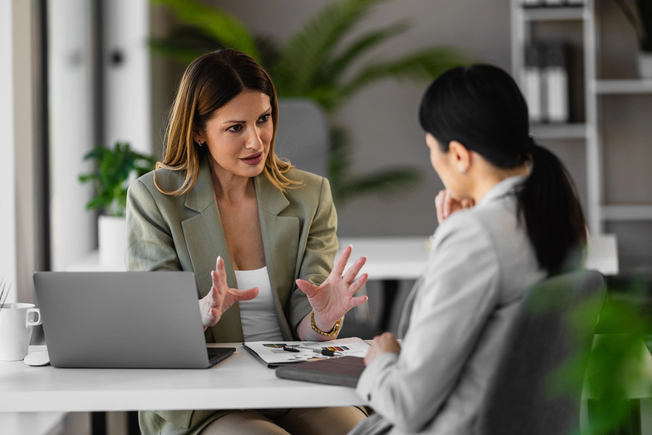 Business professional during a client consultation